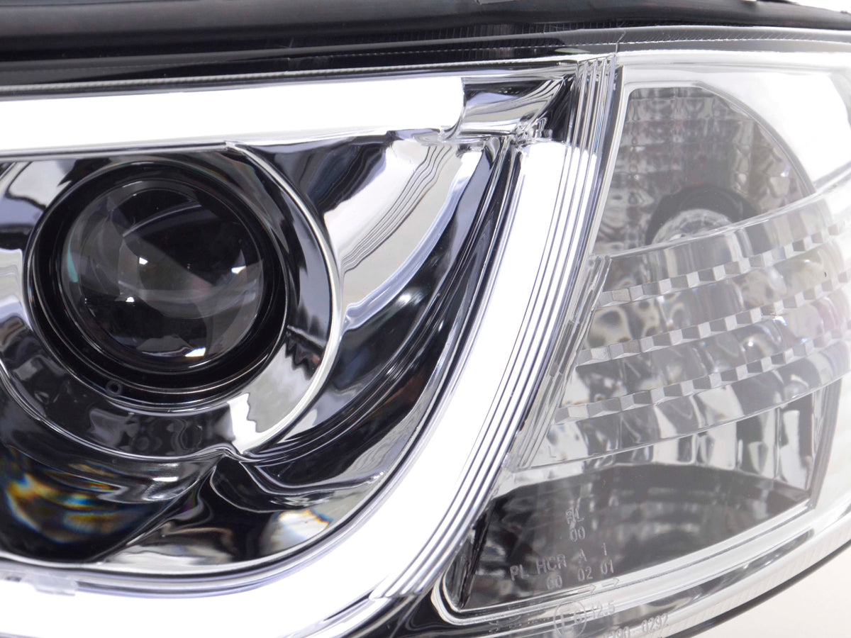 Scheinwerfer Set Daylight LED TFL-Optik Audi A6 Typ 4B 97-01 chrom Scheinwerfer Set Daylight LED TFL-Optik Audi A6 Typ 4B 97-01 chrom